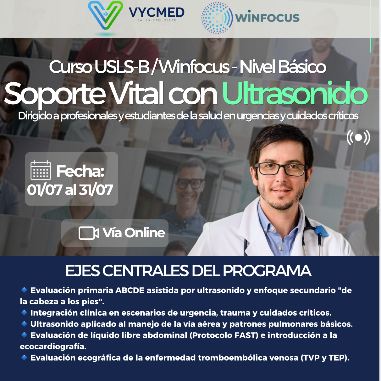 Curso USLS-B / Winfocus - Nivel Básico: Soporte Vital con Ultrasonido