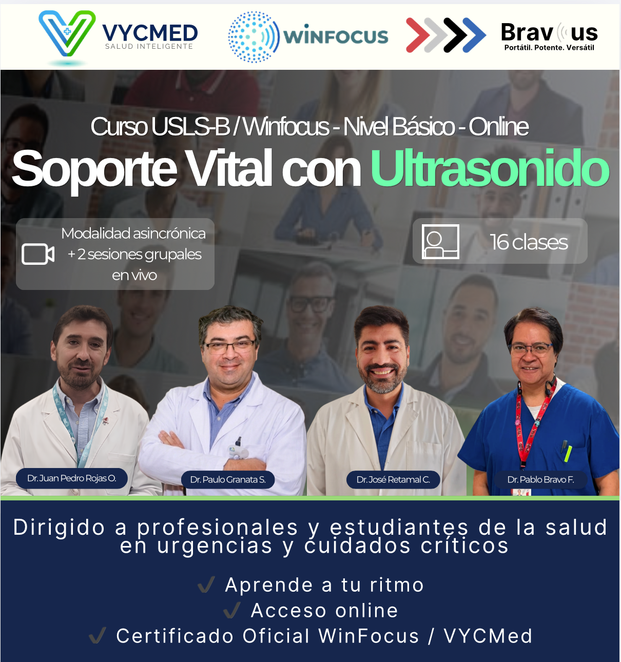 Curso USLS-B / Winfocus - Nivel Básico - Online: Soporte Vital con Ultrasonido